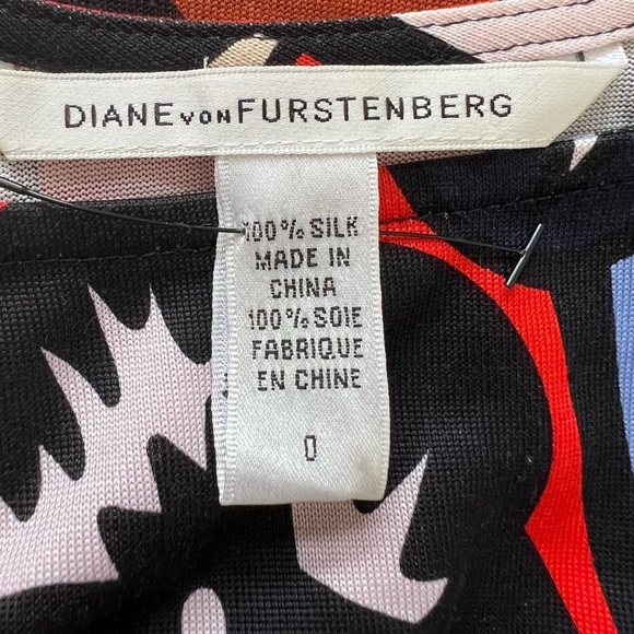 Diane von Furstenberg Silk A-Line Knit Slip Bold Floral Print Dress Size XS (0) - Picture 7 of 9